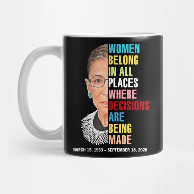 Women Belong In All Places Where Decisions Are Being Made Rbg Quotes by FisherSmalljLyEv